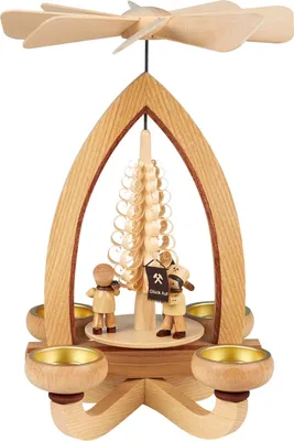 Produktbild von 1-stöckige Pyramide Bergmannszug - natur (28cm) von Heinz Lorenz Pyramiden