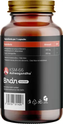 Obrázek produktu pro BrainMax Super Ashwagandha® extrakt KSM-66®, extrakt z ashwagandhy, 100 rostlinných kapslí