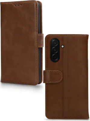 Produktbild von Mobilize Wallet Handyhülle für Samsung Galaxy A27 Hülle Echtes Leder Klapphülle Geldbörse - Braun
