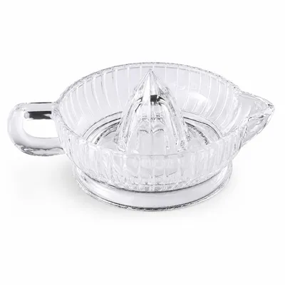 Produktbild von Manuelle Glas-Zitronenpresse, Zitruspresse für Orangen, Grapefruits & Zitronen, Fruchtpresse, Saftpresse aus Glas, manuell
