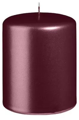 Produktbild von Stumpenkerzen Metallic Matt Rotbraun Burgundy 100 x Ø 80 mm, 12 Stück