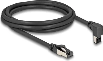 Imagen del producto de Cable de red RJ45 Cat.8.1 S/FTP, con conector de 90 grados (arriba) / recto, de 2 metros, color