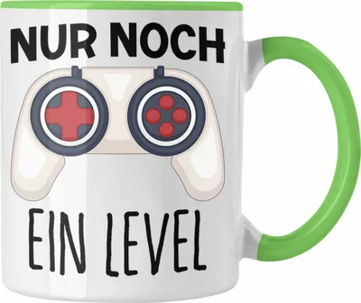 Produktbild von Trendation - Nur Noch Ein Level Tasse Geschenk für Gamer Zocker Spruch Geschenkidee Jungs (Grün)