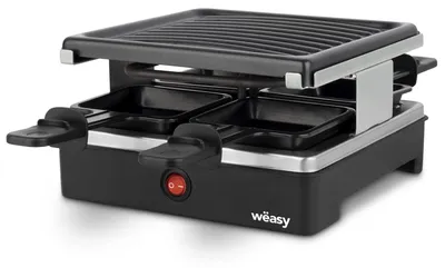 Raclette & Grill für 4 Personen, 4 Pfannen, 600 W, schwarz