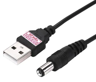 Produktbild von 100cm USB Stromkabel auf DC Hohlstecker 5.5 x 2.5 mm 5V Ladekabell usb cable
