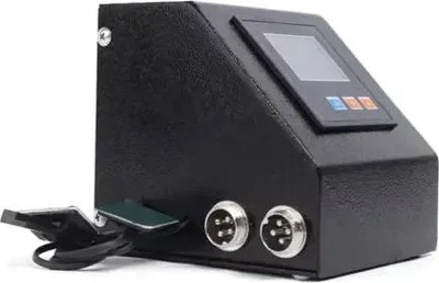 Immagine prodotto di Pressa a caldo per colofonia/resina - Pressa con piastre a doppio riscaldamento - 1200 W - 220 V/50 Hz - Spina UE - Timer 0–999 s - Metallo - Nero