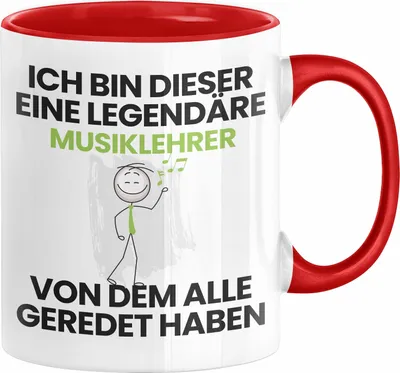 Produktbild von Musiklehrer Geschenk Tasse Lustige Geschenkidee Geburtstag für Musiklehrer Ich Bin Dieser Legendäre Musiklehrer Von Dem Alle Geredet Haben Kaffee-Becher (Rot)