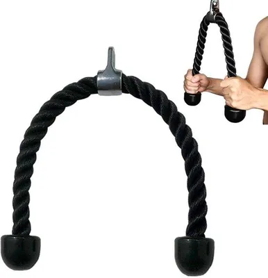 Produktbild von Nylon-Trizepsseil – Trizepsseil für Krafttraining – Mit rutschfestem Griff – Schwarz – Fitnesszubehör für das Fitnessstudio – Geeignet für…
