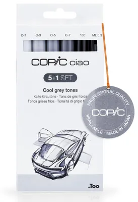 Productafbeelding van COPIC Hobbymarker ciao 5+1 set, kleur "Grautne"