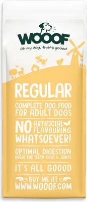 Produktbild von Hundetrockenfutter WOOOF Regular 18KG Gepresstes Hundefutter für alle Hunde