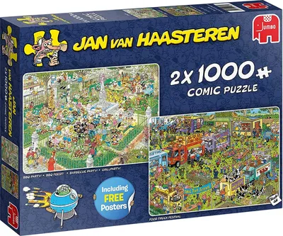 Produktbild von Jan van Haasteren Food Festival 2×1000 Teile, 1000 Stück(e), Comics, 12 Jahr(e)