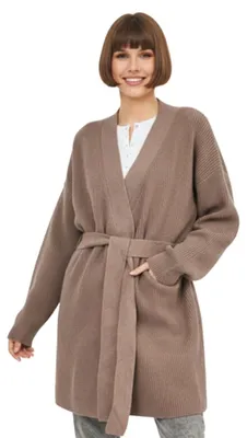 Image de Zara - Cardigan tricoté marron pour femme - Taille S