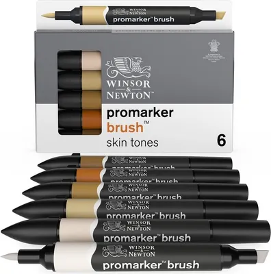 Image de WINSOR & NEWTON Pinceau et ciseau à tracer, 6 pièces TONS DE PEAU