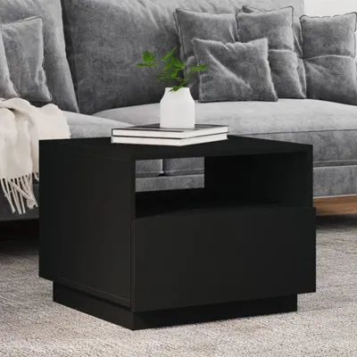 Produktbild von 2025 Moderne Couchtisch mit LED-Leuchten Schwarz 50x49x40 cm - Couchtische,Design 1495243 1parcel
