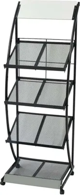 Produktbild von Zeitschriftenständer 47 x 40 x 134 cm Schwarz und Weiß A4