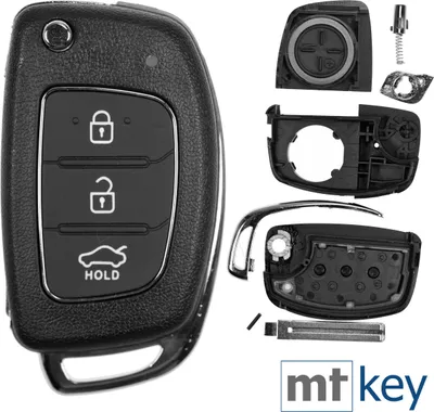Produktbild von Auto Klapp Schlüssel Gehäuse 3 Tasten kompatibel mit Hyundai i10 i20 Elantra i40 Sonata ix25 ix35 Tucson
