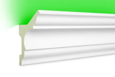 Produktbild von HEXIM LED Stuckleisten aus Polyurethan- Indirekte Beleuchtung mit modernen Deckenleisten, lichtundurchlässig, leicht und schlagzäh - (20 Meter Sparpaket LED-4 80x48mm) Zierprofil, Stuck, Deckenbeleuchtung