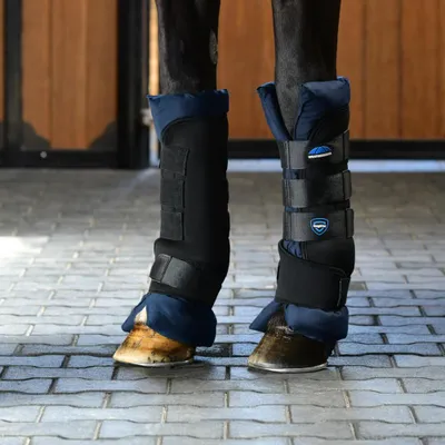 Produktbild von Weatherbeeta Tough-Tec Stable Boot Wraps, Farbe:Black/Navy, Größe:L