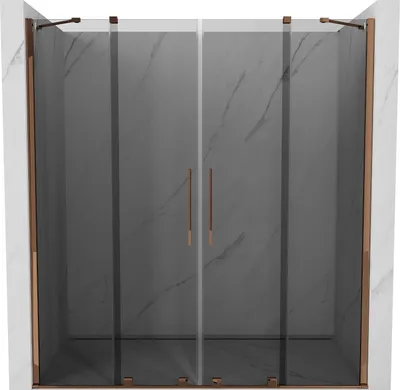 Immagine prodotto di Mexen Velar Duo porta doccia scorrevole 180 cm, grafite, oro rosa - 871-180-000-42-60