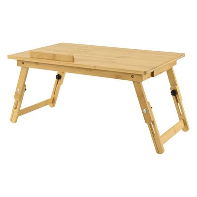 In And OutdoorMatch Bambus-Laptoptisch Adrienne - Betttisch - bis zu 55 x 35 x 20-28 cm - Standarderhöhung - minimalistisches Design