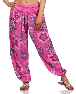 Produktbild von Haremshose Damen Sommerhose luftig weites Bein BOHO Hose Gr. 36-48 Yoga