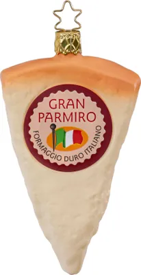 Produktbild von Christbaumschmuck Parmesan Käse Glas 11.5cm beige, 1 Stück