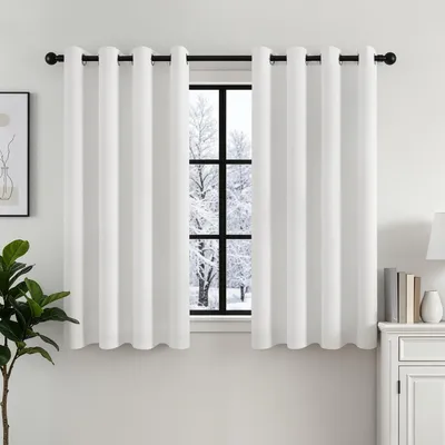 Immagine prodotto di Omgoods - Tende oscuranti per interni, 2 pezzi, 140 x 160 cm, colore bianco