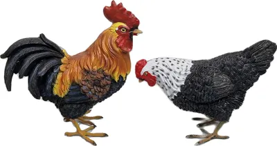 Produktbild von Dekofiguren Hahn und Huhn Gartenfiguren Tierfiguren Indoor Outdoor