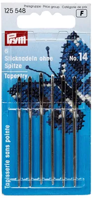 Sticknadeln Tapestry stumpf Nr. 14, 6 Stück, 1,90 x 60 mm, Silber