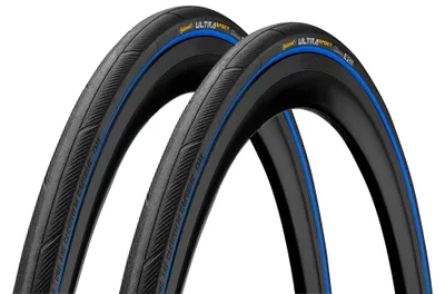 Produktbild von 2x Continental Ultra Sport III 25-622 schwarz/blau Performance Faltreifen Mantel