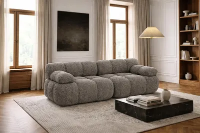 Produktbild von Kaiser Möbel Couch, 2-Sitzer Sofa modular, Bouclé-Stoff Abriamo, Braun, Selia