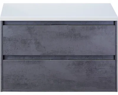 Obrázok produktu pre Kúpeľňová skrinka pod umývadlo Sanox Porto farba čela betón antracitovo sivá ŠxVxH 90,2 x 58,6 x 50 cm umývadlová doska biela matná