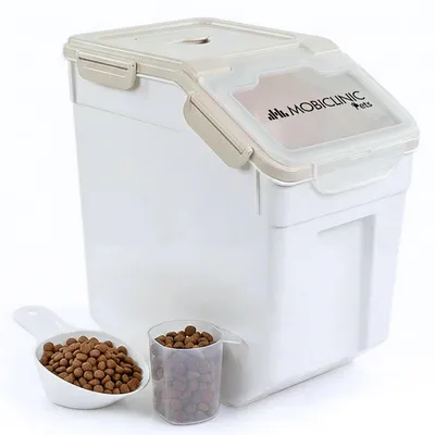 Obrázok produktu pre Mobiclinic Pets, nádoba na krmivo pre domáce zvieratá, FeedPet, objem 20 l, hermeticky uzavretá, 23x25,5x36,5 cm, priehľadné okienko