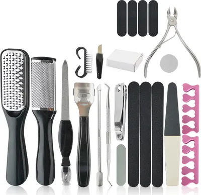 Produktbild von 1864876WT 27-teiliges Fußpflege-Set, Hornhautentferner-Set, Pediküre-Zubehör für Männer und Frauen