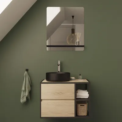 Produktbild von EDISSON Einzelwaschtisch-Unterschrank 70 cm + Waschbecken + Spiegel