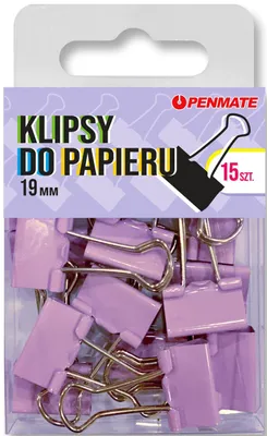 Image de Pinces à papier 19 mm, couleur violette, 15 pièces