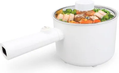 Image de Marmite électrique multifonctionnelle antiadhésive de 1,8 L avec fonctions de cuisson à la vapeur et de friture