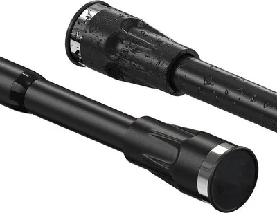 Image de Tringle de douche extensible en métal, 141-187 cm, noir mat