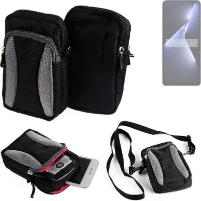 Produktbild von K-S-Trade Holster Schutz Hülle kompatibel mit Tecno Pova 5 Pro Handy Hülle Gürteltasche Umhängetasche mit Zusatzfach schwarz