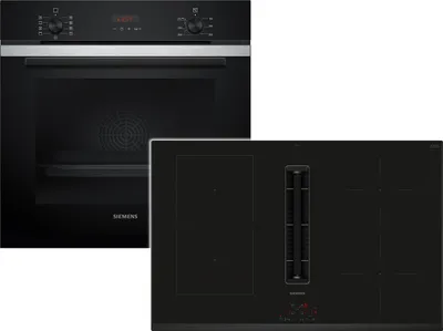 Produktbild von Siemens PQ314IV0SZ Set Pyrolyse Backofen Edelstahl HB273ABS3 + Induktionskochfeldabzug ED851BS16E