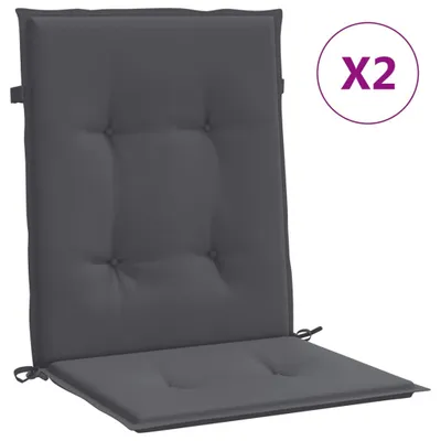 A dark gray chair cushion set.