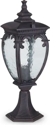 Produktbild von Sockelleuchte Aluminium Glas E27 IP44 48,5 cm in Bronze antik Rustikal Stehleuchte außen