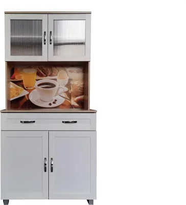 Produktbild von Küchenbuffet mit Glasteil Sonoma/Weiß Blanca Bistro