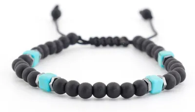 Produktbild von QUICKFLX LUXE ROPES Handgefertigtes Makramee-Armband – Black & Beige Design mit