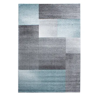 Productafbeelding van Tapijt, vloerkleed voor de woonkamer, blauw, 80x250 cm, geruit design