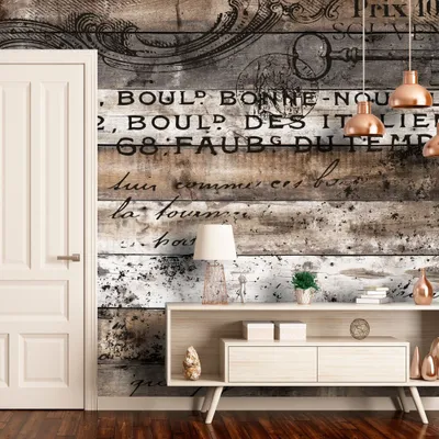 Produktbild von Fototapete selbstklebend Holzoptik 343x256 cm Tapete Wandtapete Wandbilder Klebefolie Dekofolie Tapetenfolie Wand Dekoration Wohnzimmer - Bretter f-C-0152-a-a
