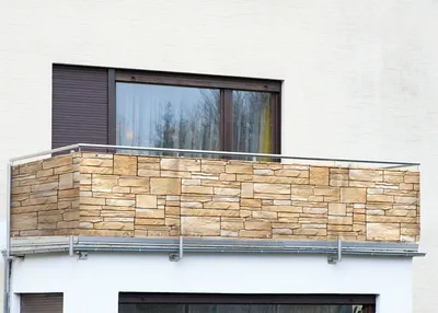 Zdjęcie produktu dla Osłona balkonowa z motywem kamienia dekoracyjnego - 500 x 85 cm