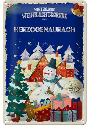 Produktbild von Blechschild Weihnachtsgrüße aus HERZOGENAURACH 20x30cm