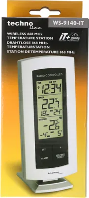 Produktbild von Technoline WS 9140-IT, Schwarz, Silber, AA, 39 x 21 x 128 mm, 73 x 26 x 169 mm