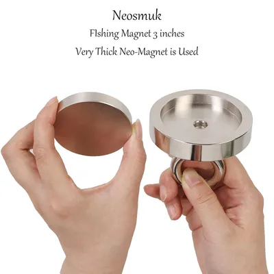 Zdjęcie produktu dla Angelmagnet, siła ciągnięcia 272 kg, podstawa metalowa frezowana CNC, kolor srebrny, wysokość 7,6 cm